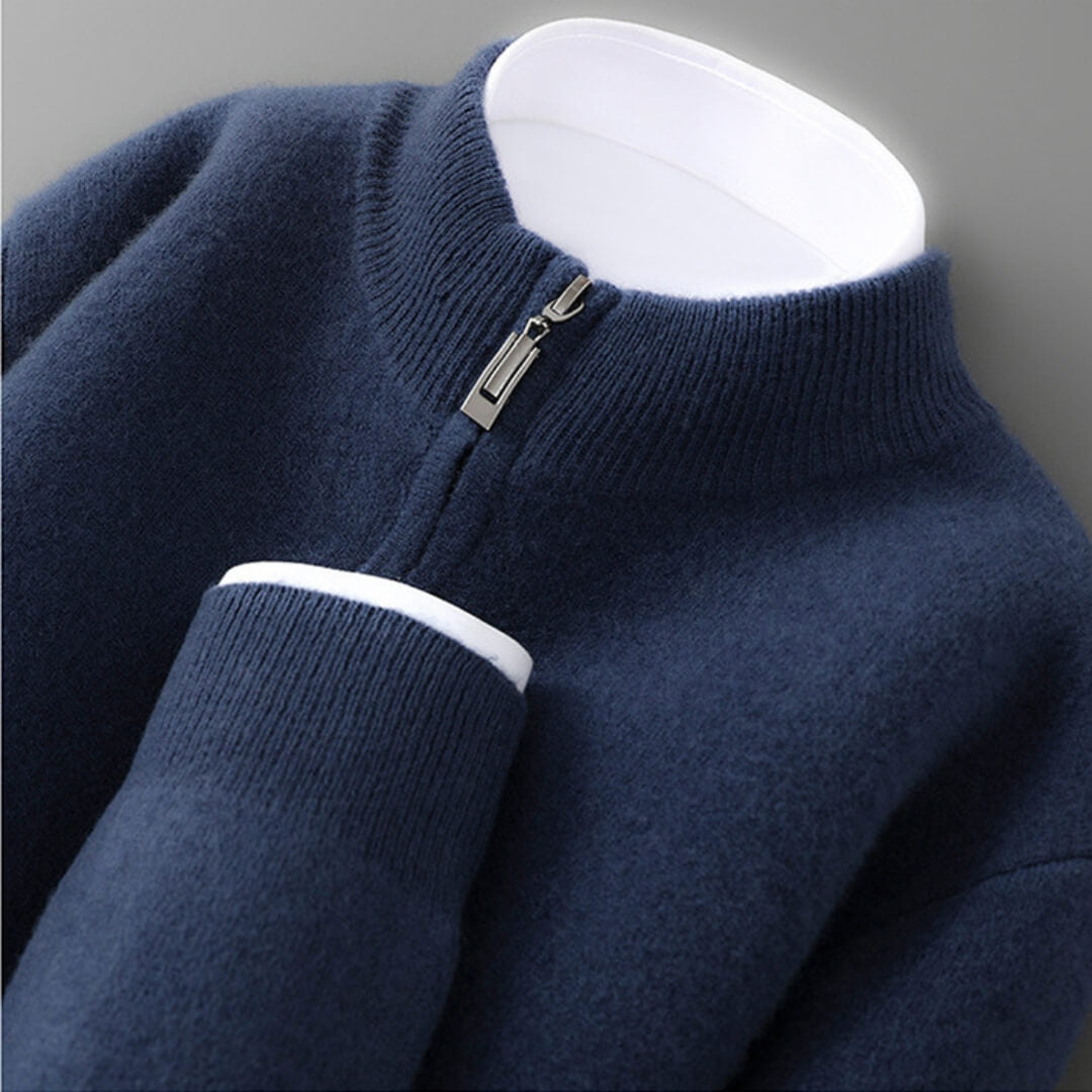 Ravello kašmírový zip svetr