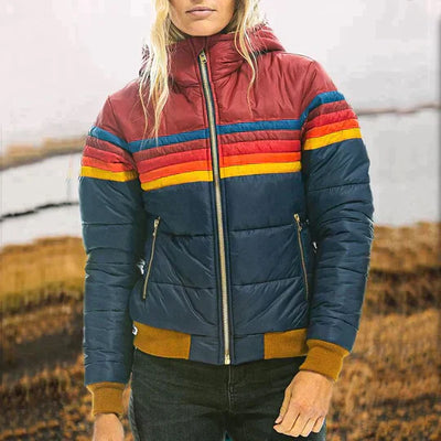 Ines - Retro bunda s kapucí z kožešiny