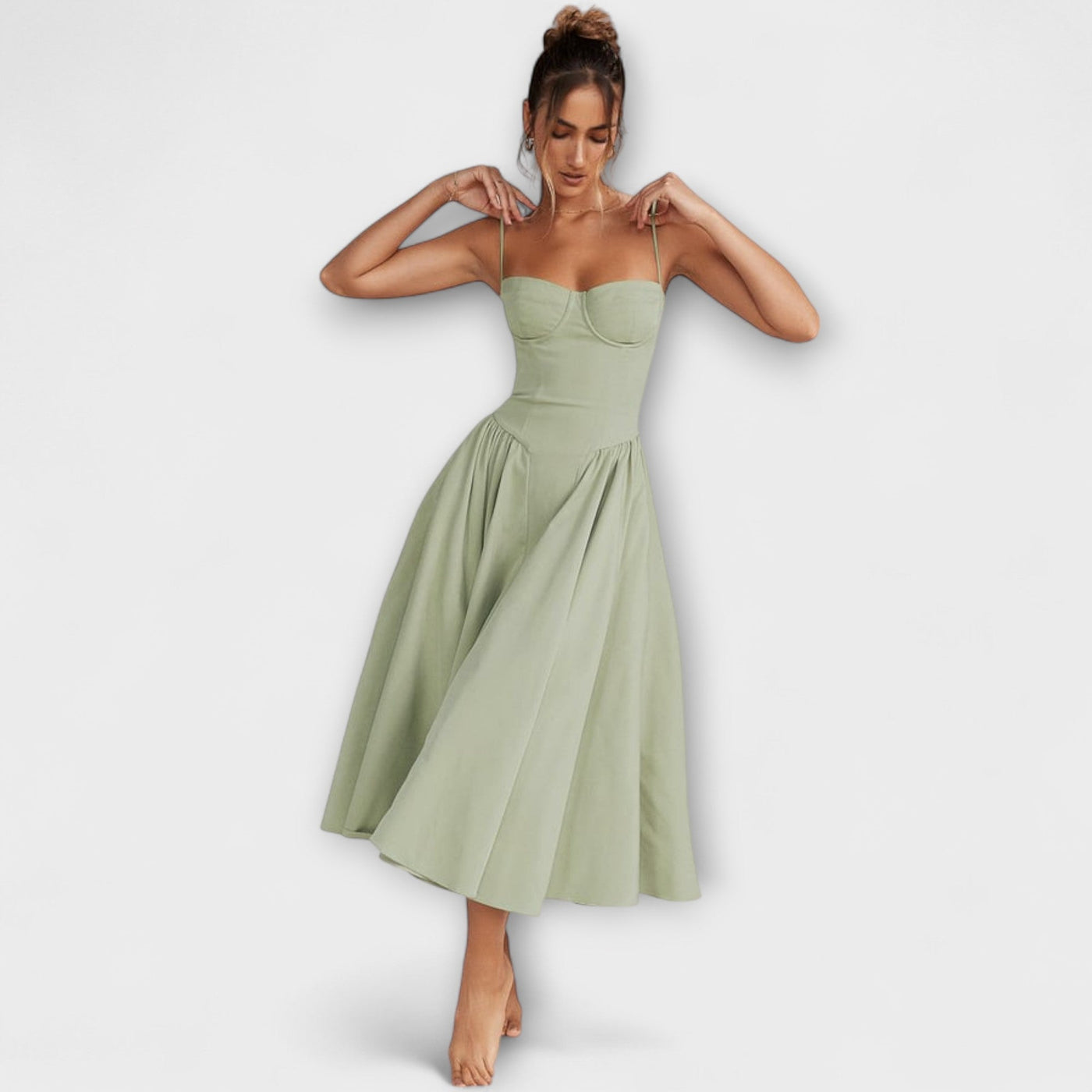 Rosalie - Elegantní bezrukávový korzetový šaty