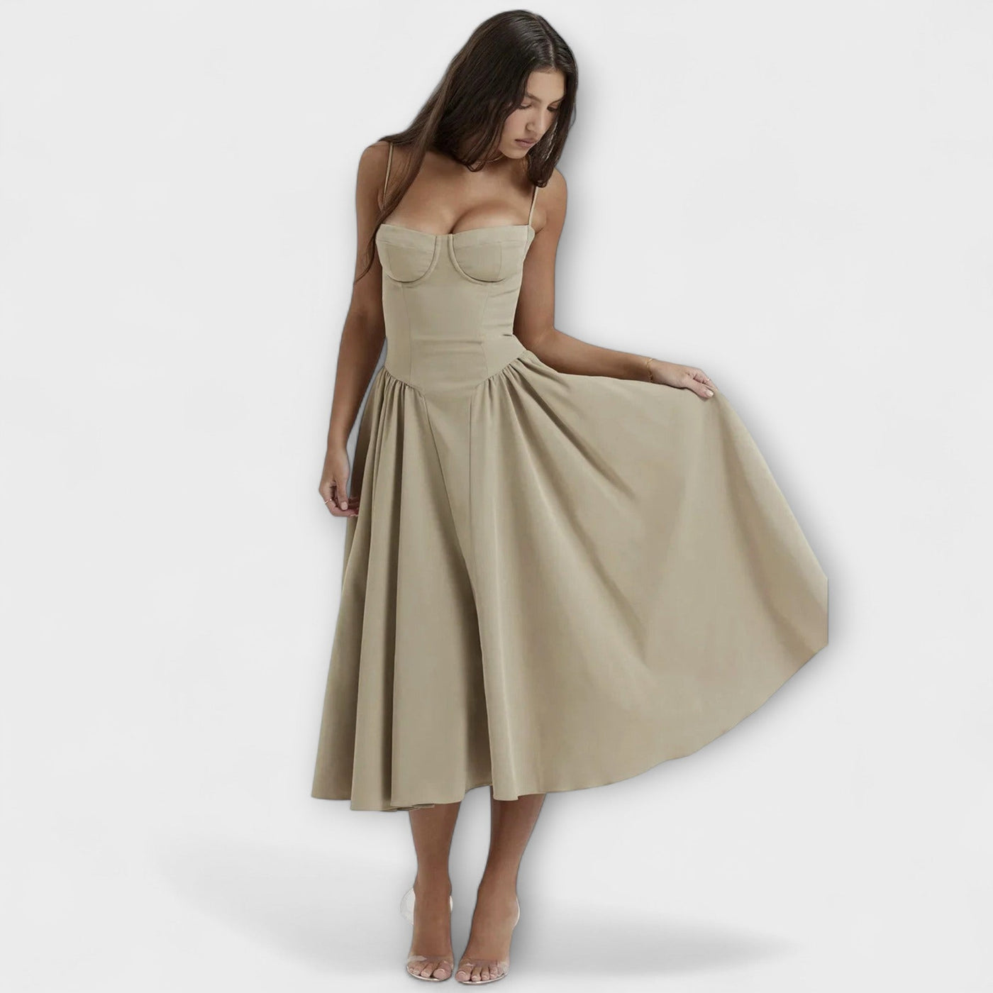 Rosalie - Elegantní bezrukávový korzetový šaty