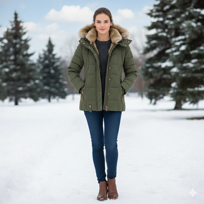 Julie | Teplý zimní kabát s měkkou kožešinovou podšívkou