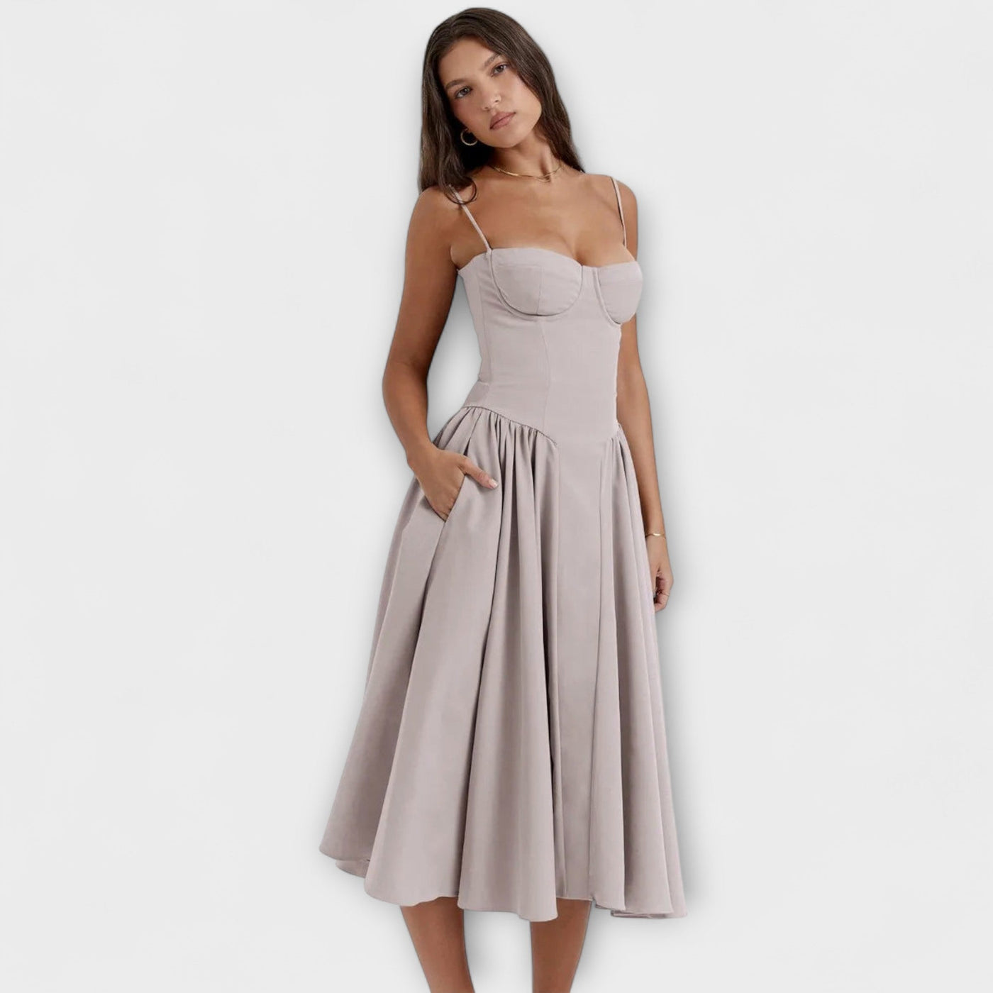 Rosalie - Elegantní bezrukávový korzetový šaty