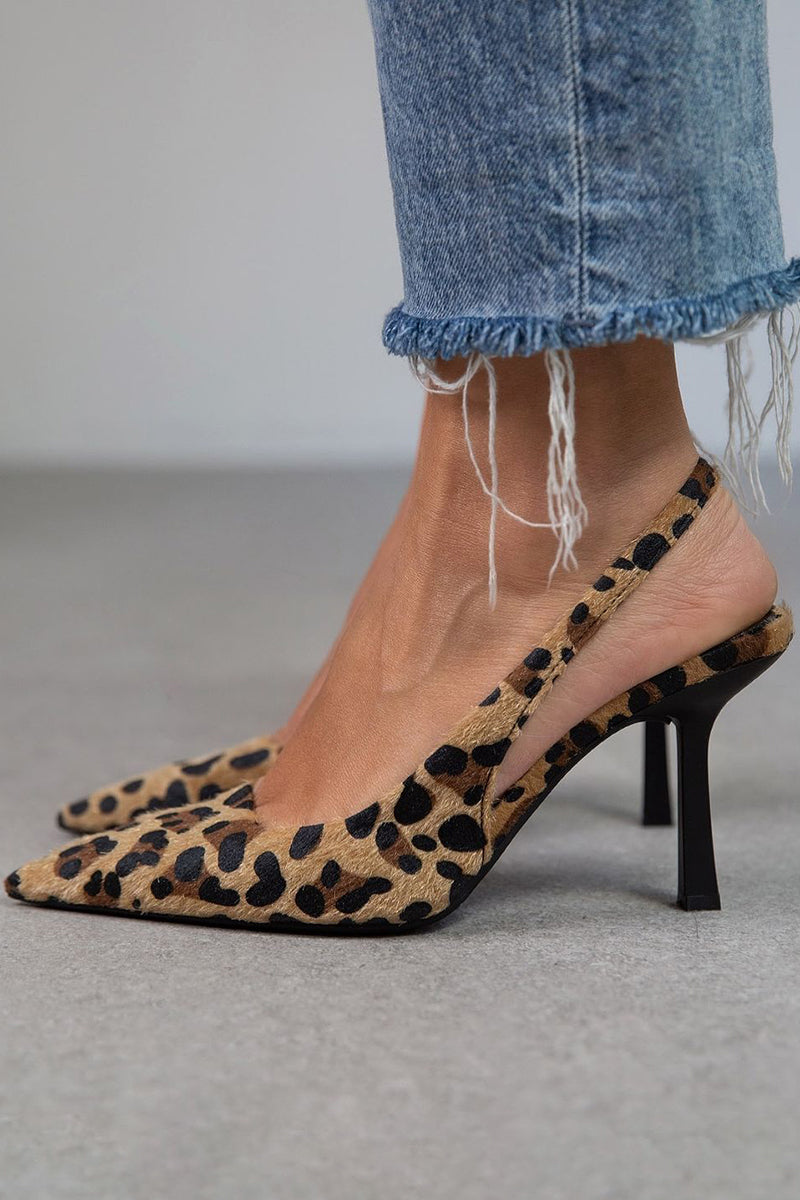 Liorina | Kaki lodičky s leopardím potiskem a špičatou špičkou