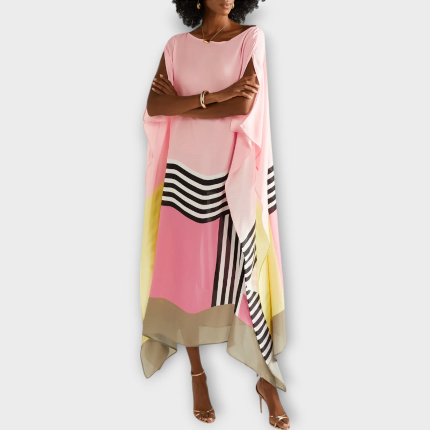 Elenora - Geometrický kaftan s volným střihem